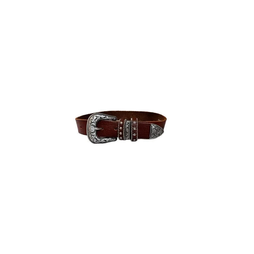 Girls belt silver western size 20
